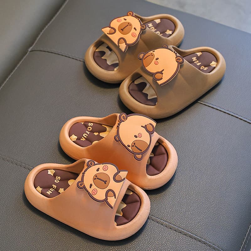 Summer New Kids Slides Capybara Girl Cartoon Home Outdoor Anti-Slip Slippers for Toddlers, Kids, and Family Matching