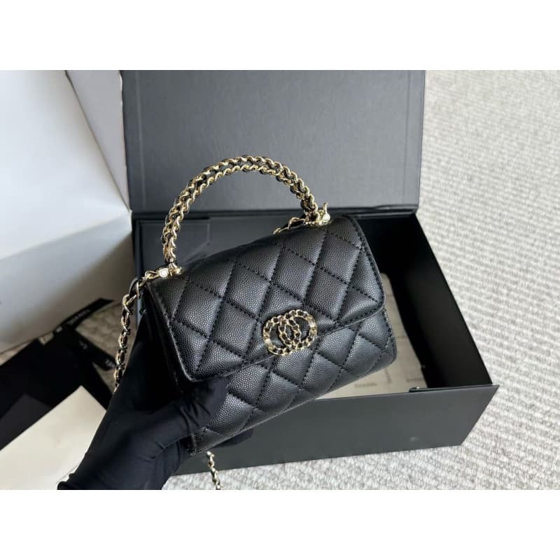 Chanel Style White Handle Bag Quilted Chain Crossbody Kelly Bag