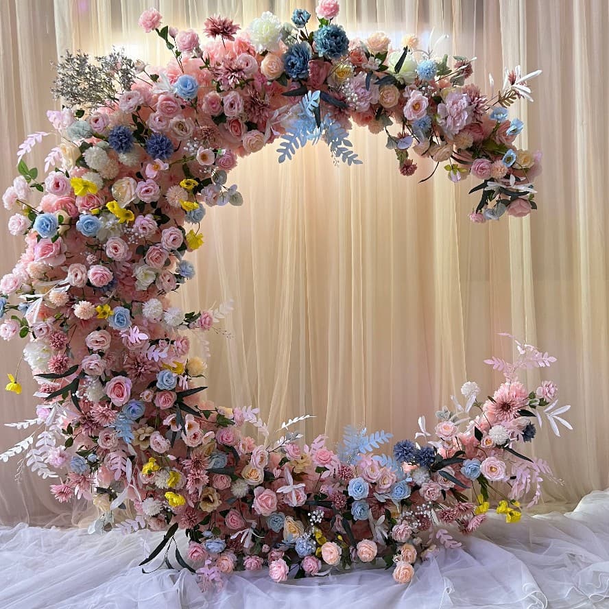 New Wedding Prop Iron Moon Ornament Flower Stand Wedding Photography Flower Arch Wedding Stage Decoration Road Guide