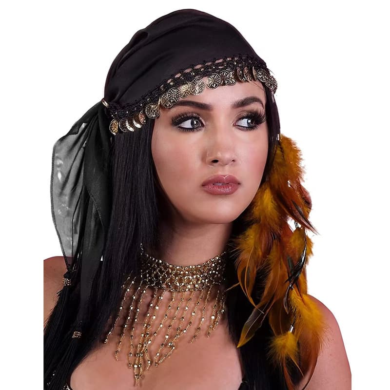 Cross-Border Belly Dance Accessories Gypsy Coin Headband Dance Performance Headpiece Folk Hat Amazon