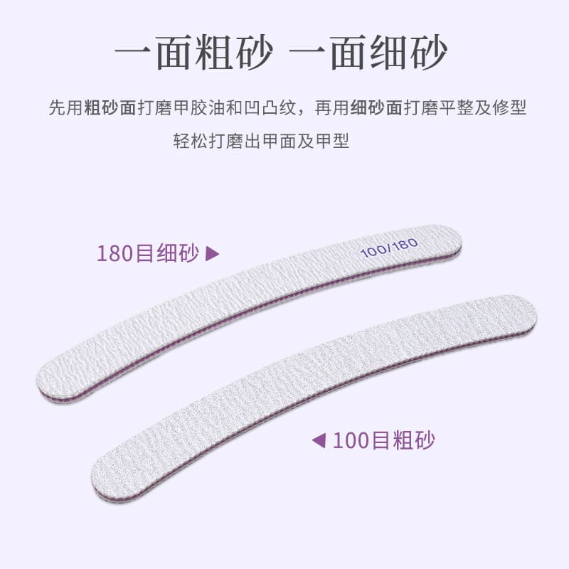 Wholesale gray-white nail file, double-sided shaping, filing, and manicure tools, nail file without shedding sand 100180