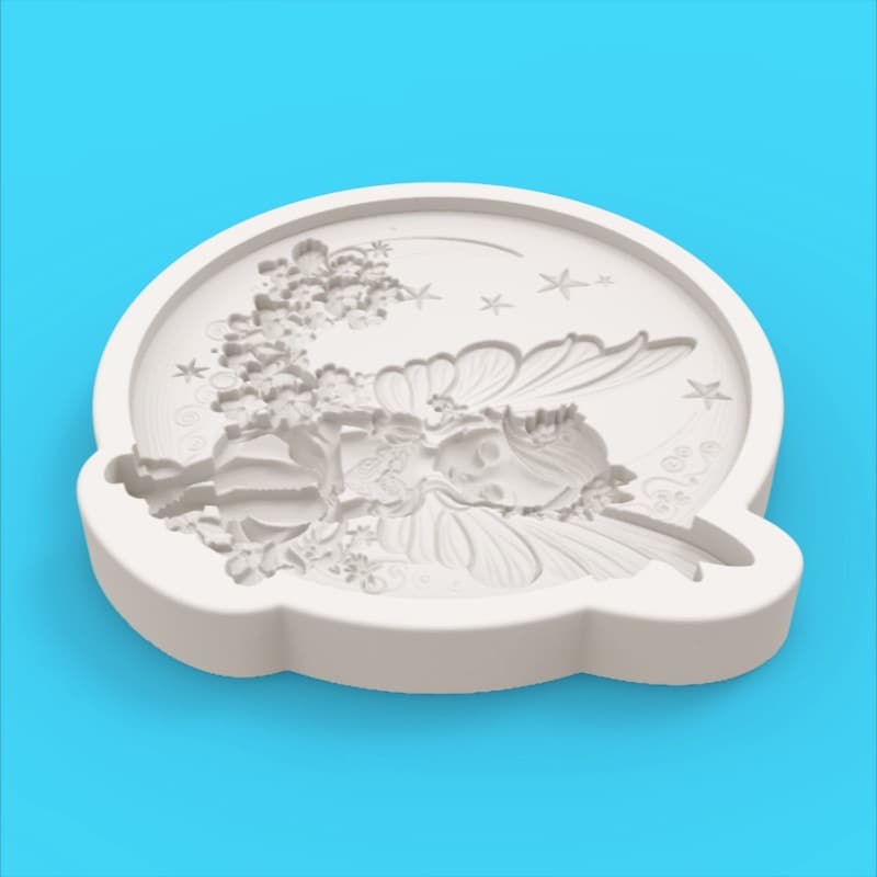Star Moon Flower Wreath Sleeping Elf Silicone Mold Handmade Soap Fondant Chocolate DIY Mold 18234