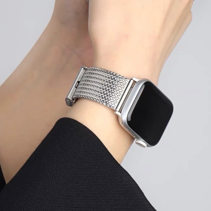 For iWatch 11 10 9 8 7 New Wheat Pattern Herringbone Stainless Steel Strap Bulk Discount