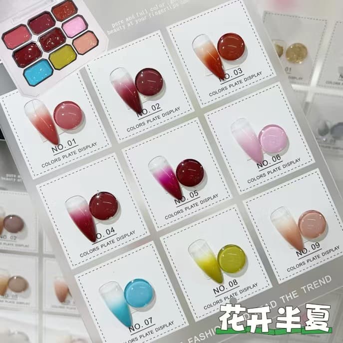 New no-rinse colored gel polish with gradient, whitening, and ombre effects. 9 colors. Salon exclusive.