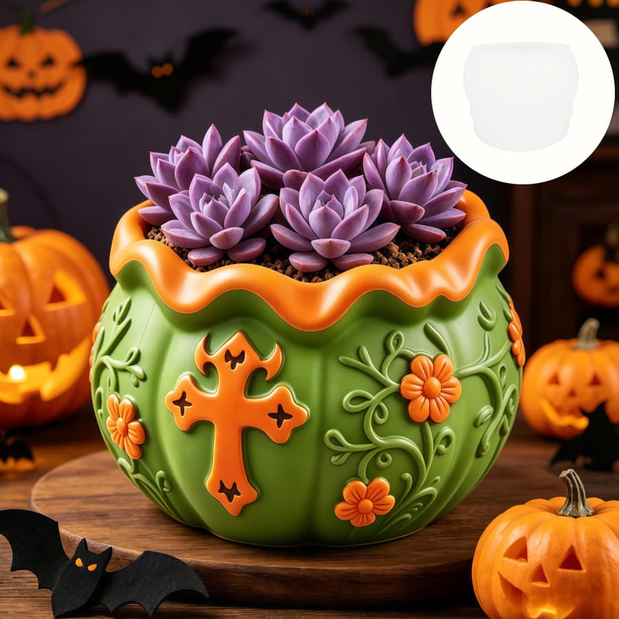 Clay Mold, Flower Cross Embossed Silicone Mold