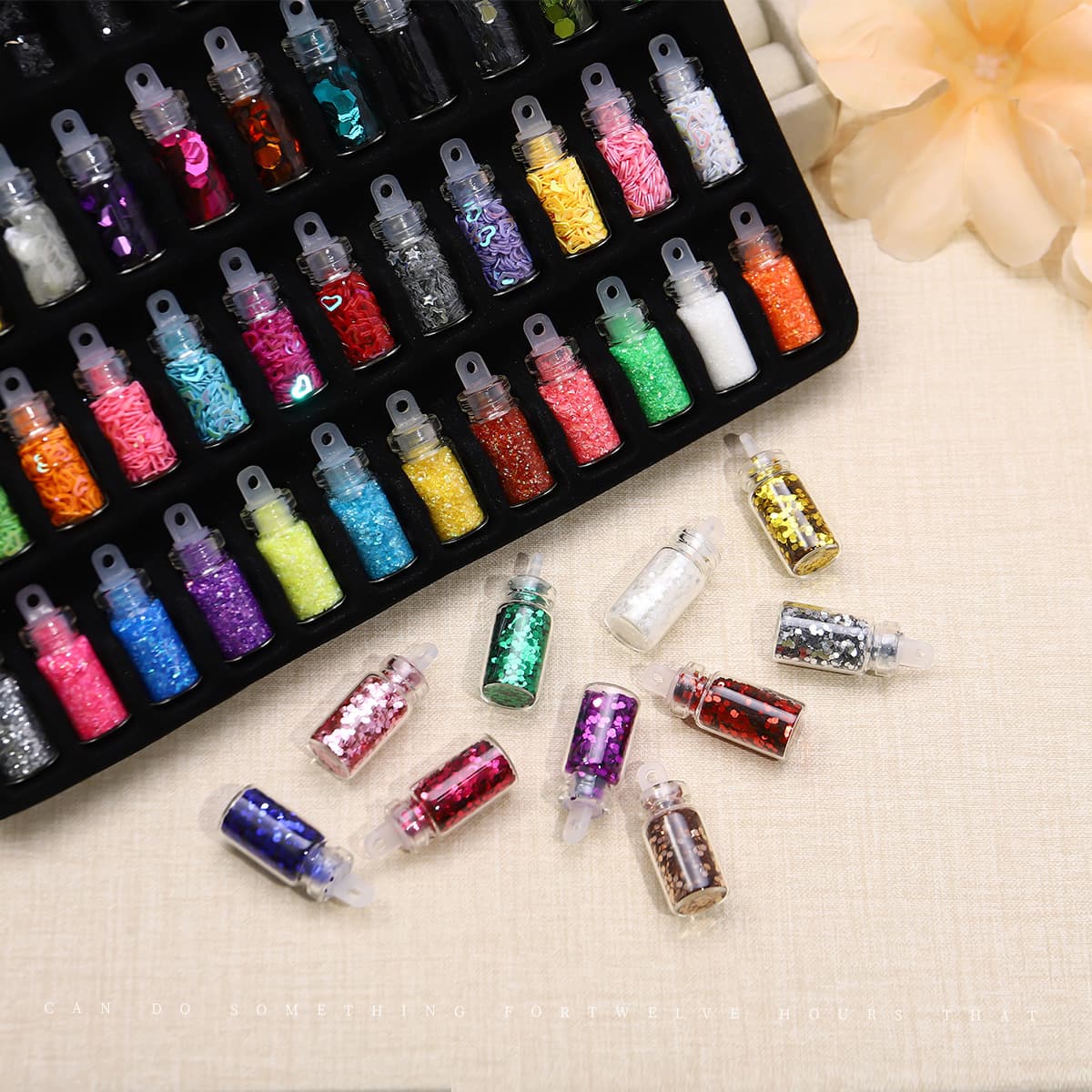 48-Color Glass Bottle Glitter Star Set Nail Art Accessories Pearl DIY Accessories Nail Sequins Stickers Nail Sequins