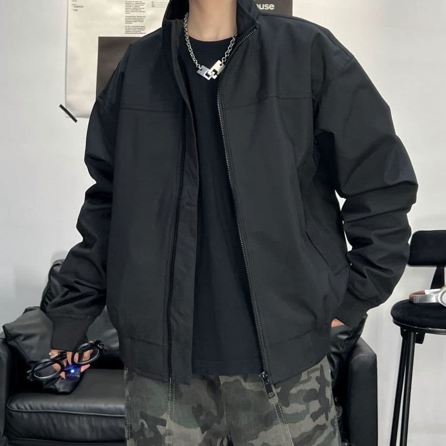 Hot-Selling In-Stock--Autumn American Casual Three-Proof Stand Collar Retro Versatile Work Jacket Men's Casual Coat
