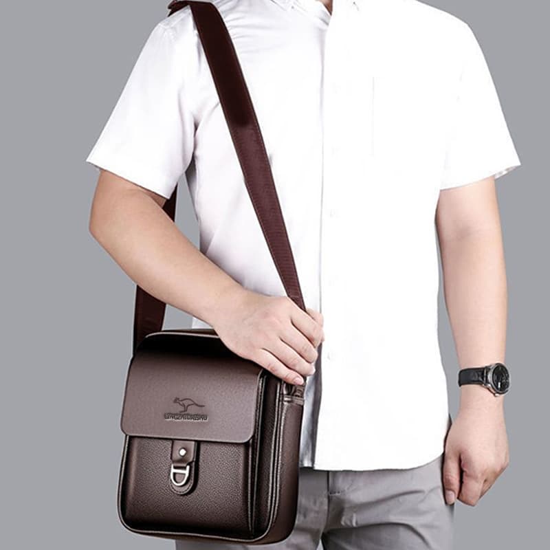 Cross-border professional factory genuine leather PU leather men's shoulder bag, men's backpack, crossbody bag, casual small bag