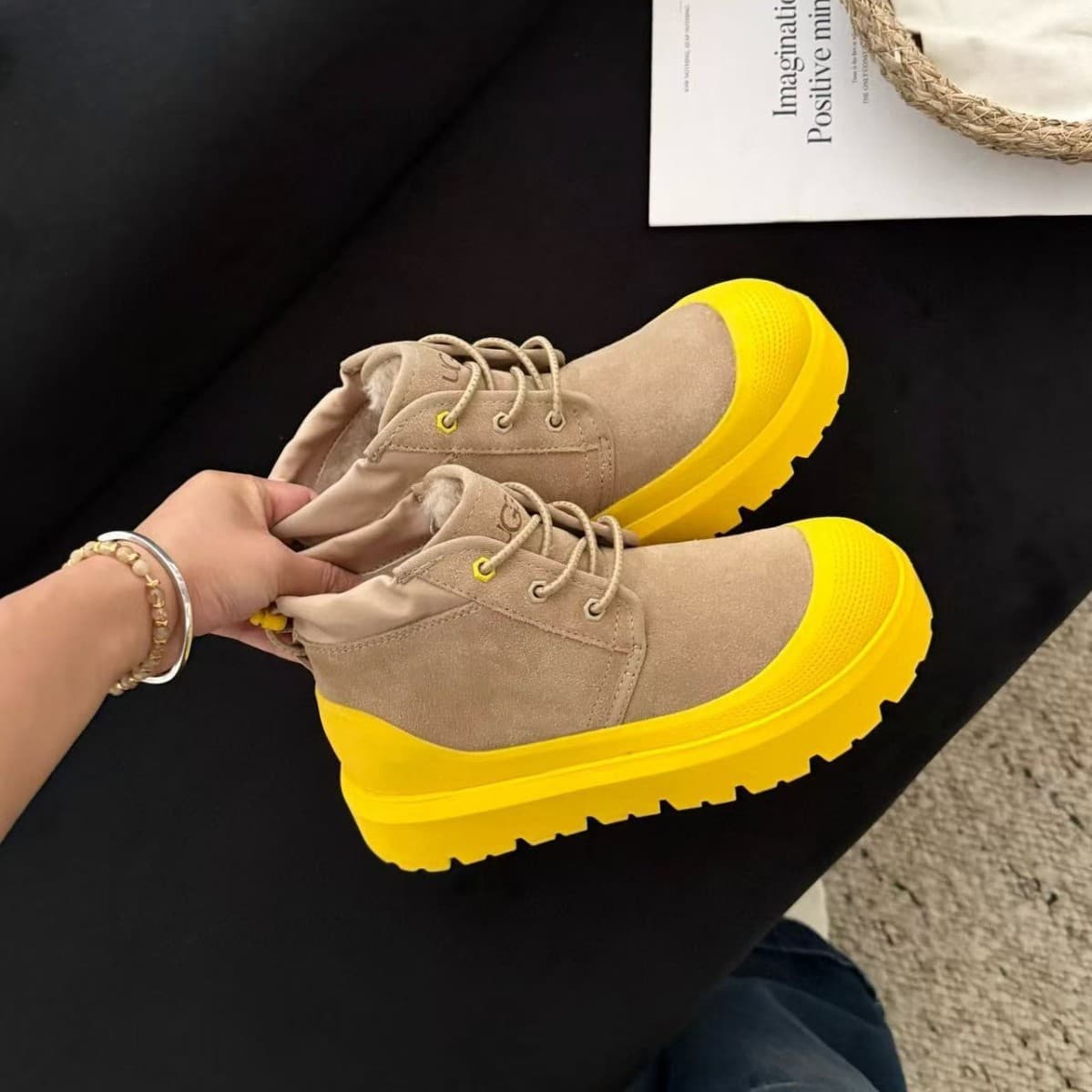 Henan Sangpo New Couple Tasmanian Snow Boots, Sports Style, Wang Yibo's Same Style, Thick Cotton