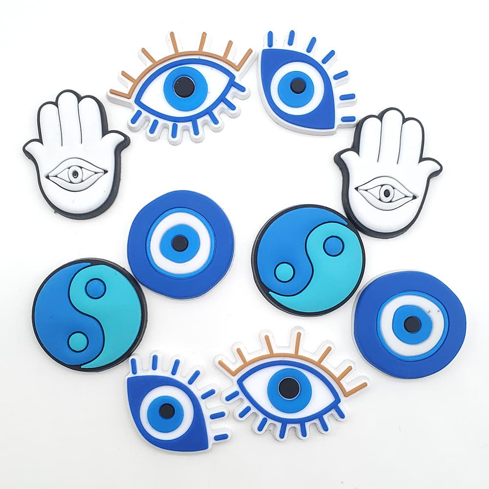 Evil Eye Funny Hole Shoes Shoes Flower Decorative Buckle Amazon AliExpress Personalized Garden Shoes Shoe Buckle Accessories