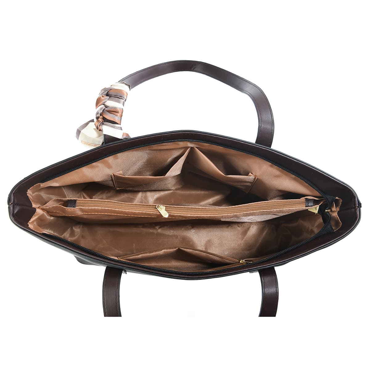 Silk scarf-decorated tote bag, new winter 2025 style, large capacity, casual and versatile shoulder bag, crossbody bag.