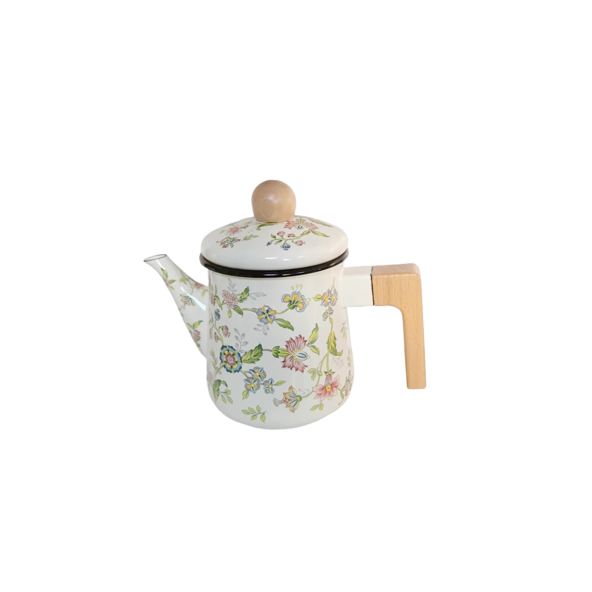 Vintage Enamel Coffee Pot Pour-Over Kettle Thin Spout Kettle Household Teapot Cold Water Kettle Oil Kettle Tea Kettle Milk Tea Kettle