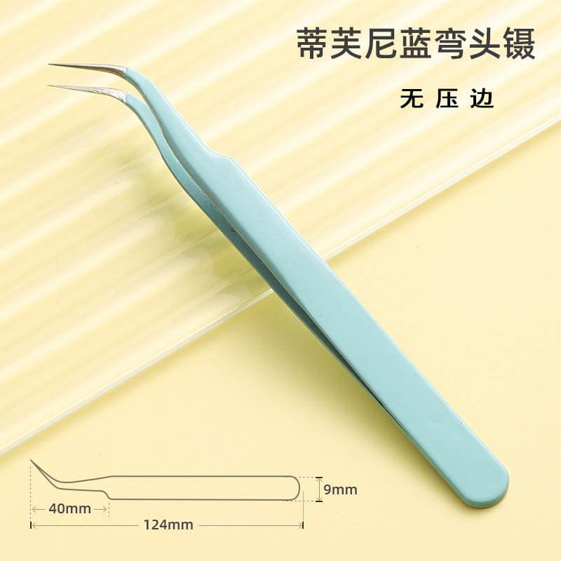 Stainless steel tweezers wholesale DIY color pointed elbow clip macaron pink eyelash handmade hand account tweezers