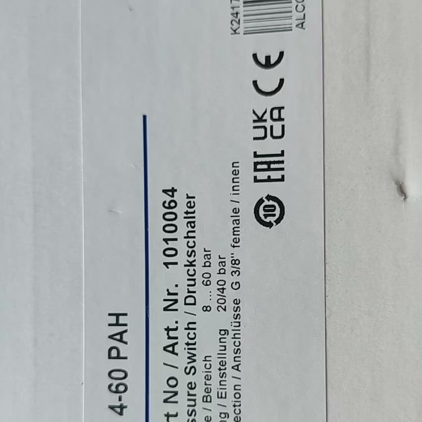 Negotiable price for brand new TIVAL model FF4-60PAH pressure switch