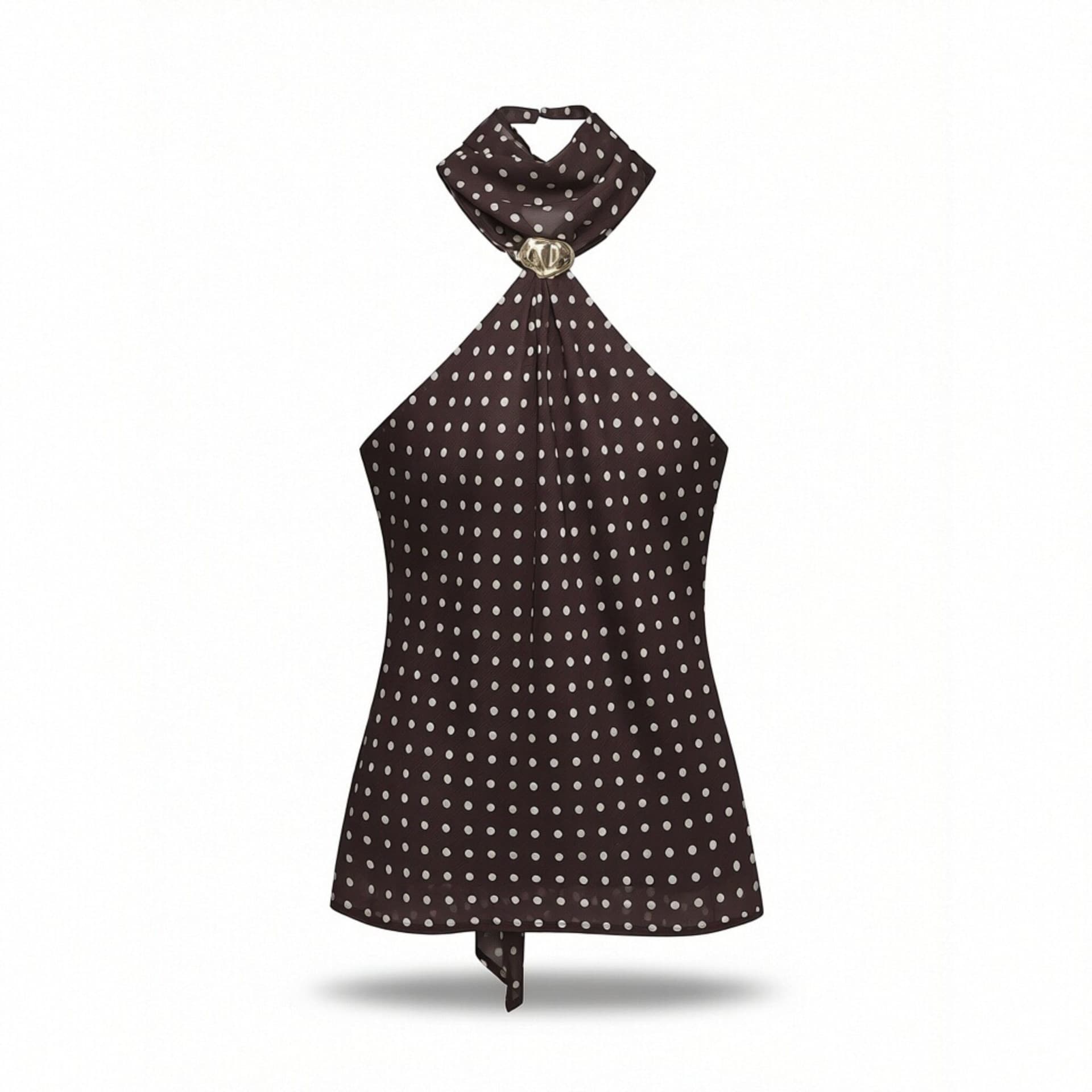 PB&ZA Cross-Border Supply 2026 Spring New European and American Style Polka Dot Top with Halter Neck Collar 1165174