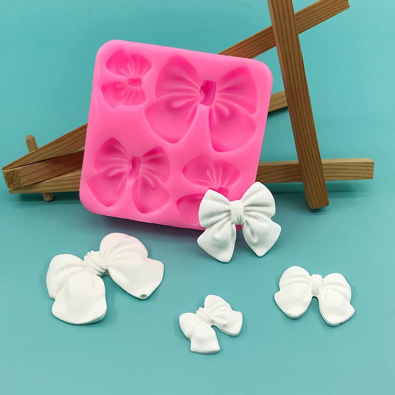 Food Grade Silicone Chocolate Fondant Bow Cake Mold Baking Tool