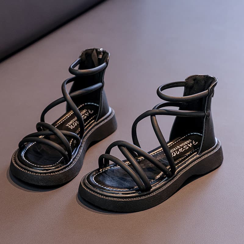 Girls Sandals 2025 Summer New Roman Shoes Soft Sole Toddler Summer Fashion Sandals