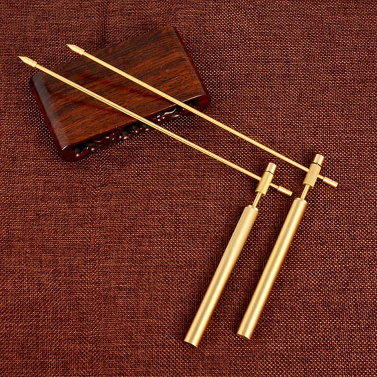 Wenwang Feng Shui Crafts Copper Dragon-Seeking Ruler Yanggong Dragon-Seeking Ruler Feng Shui Geomancy Tool Detector Rod for Finding Dragon Veins and Locating Acupoints