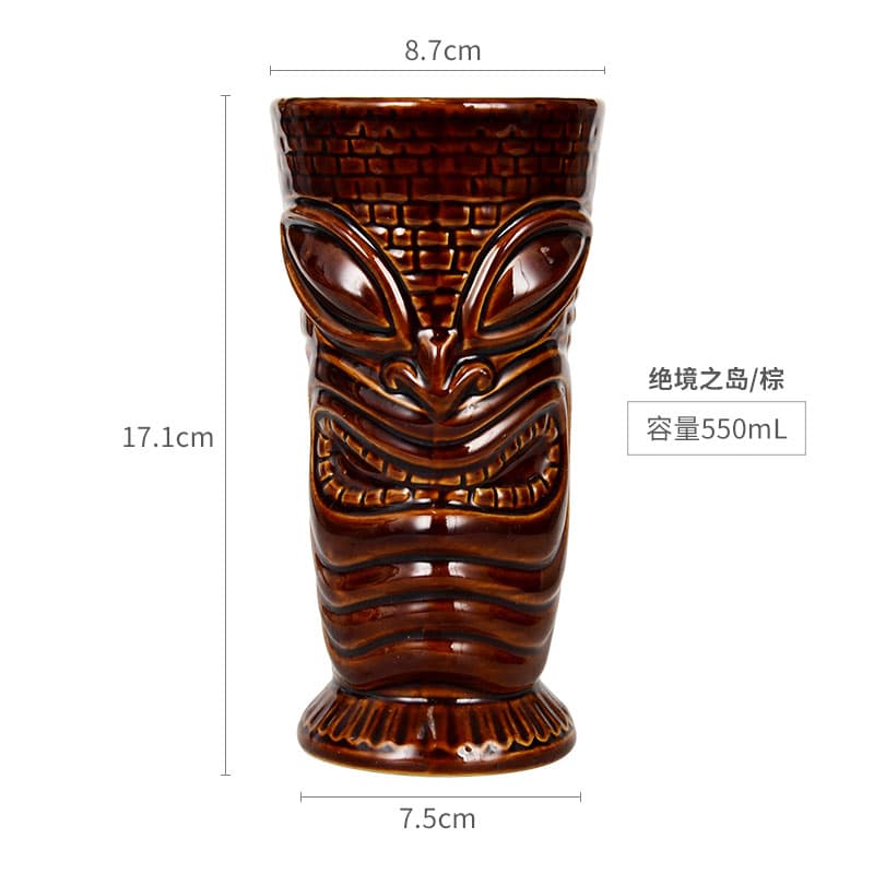 Bar tiki cup, personalized Hawaiian cocktail cup, creative ceramic cup, tiki zombie skull cup.
