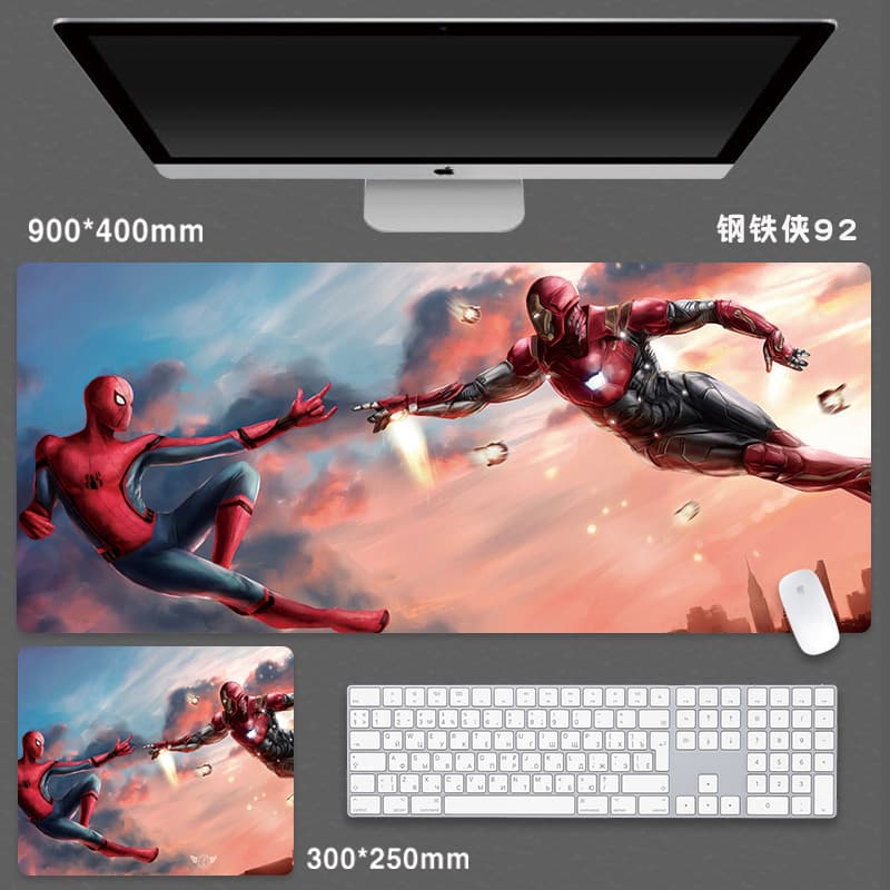 3mm Iron Man Mouse Pad Extra Large for Men Marvel DC Gaming Computer Keyboard Office Study Desk
