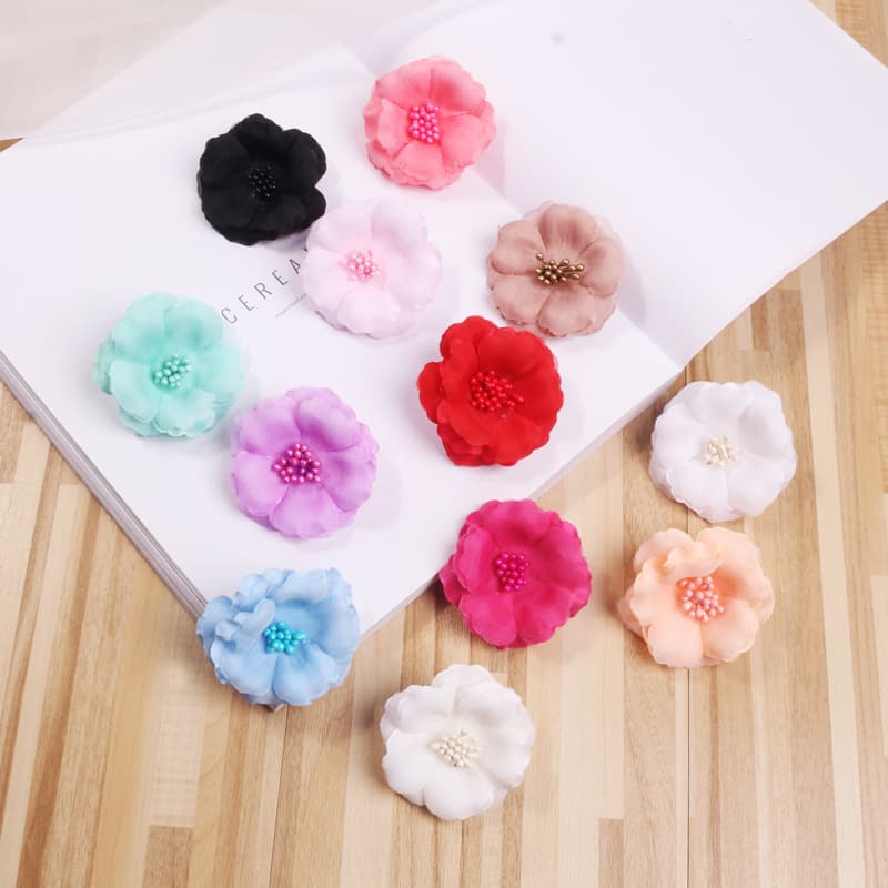 Artificial Flower Center Camellia DIY Shoe Clothing Hair Clip Headwear Decoration Gift Box Cake Box Fake Flower