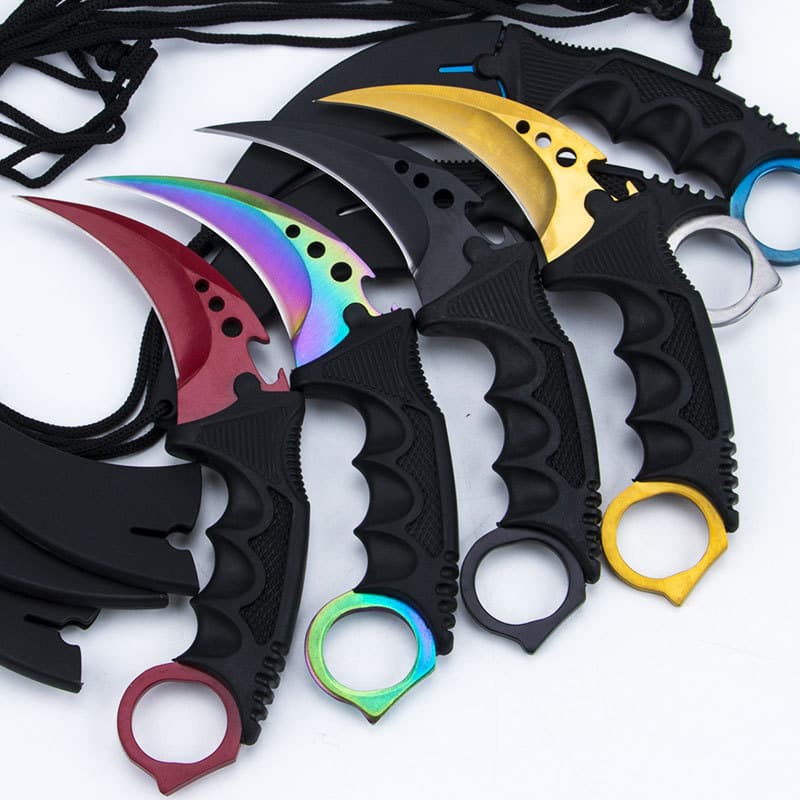 High Hardness Foldable Claw Knife Three Eyes Pure Color Outdoor Field Use Small Curved Blade CS GO Utility Knife Outdoor Survival Gear