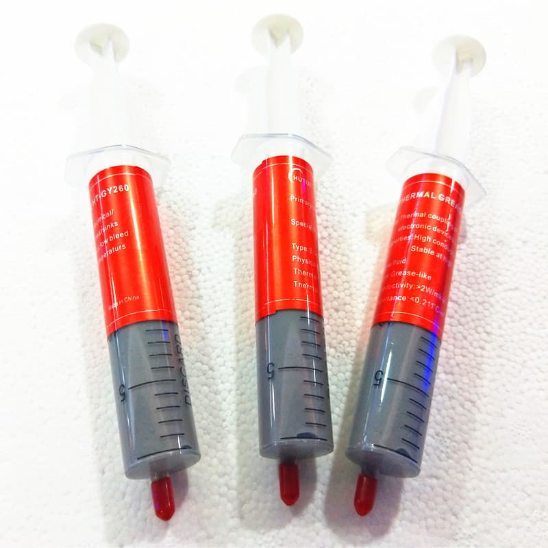 Large Gray Syringe Silver Thermal Grease, Heat Conductive Paste for CPU Cooling, Big Needle