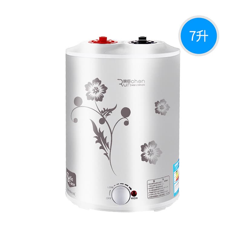 Runchen Vertical Storage Small Kitchen Water Heater, 6L/8L, Top and Bottom Water Outlet, Enamel Lined Tank with 3-Year Warranty