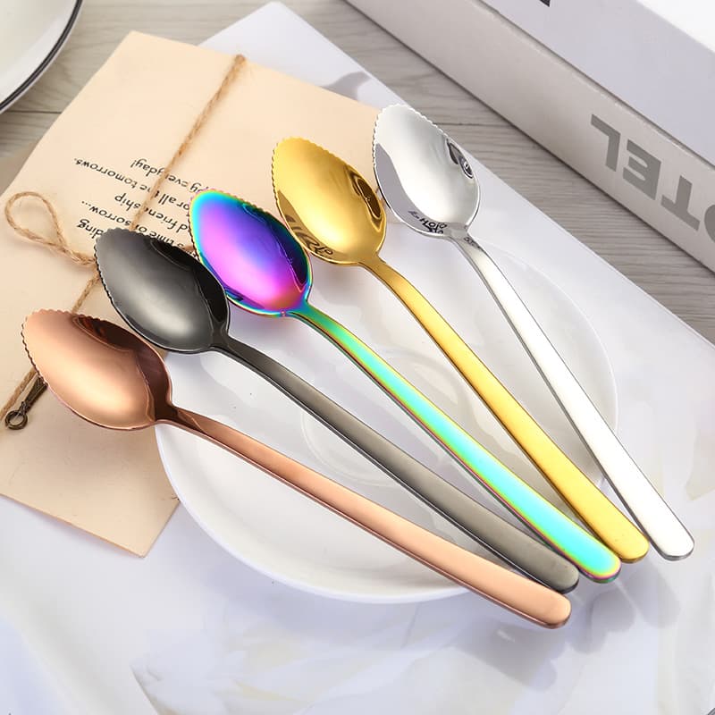 304 Stainless Steel Baby Apple Puree Spoon, Infant Feeding Spoon, Fruit Puree Scraper Spoon
