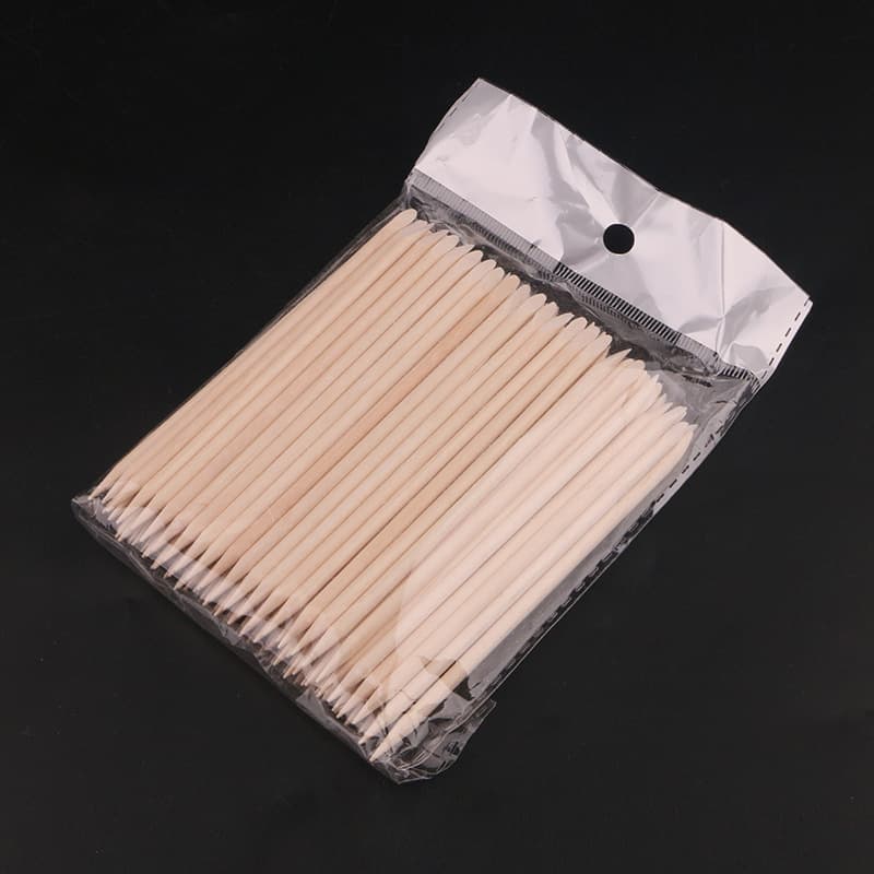 Nail Art Wearable Nails Orange Wood Stick, Wooden Cuticle Pusher, 11.4cm Double-Ended Orange Wood Stick, 100-Piece Bag Packed Rhinestone Picker Stick