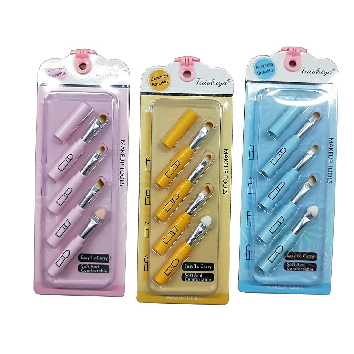 4-in-1 Makeup Brush Multi-Functional Detachable Lip Liner Brush Lip Brush Sponge Eyeshadow Brush Boxed Brush Set