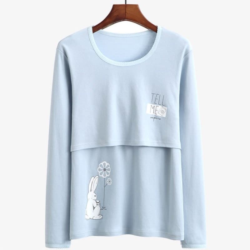 Maternity Pajamas Cotton Long-Sleeve Top Thermal Underwear Nursing Breastfeeding Pregnancy Autumn Winter Postpartum Sleepwear