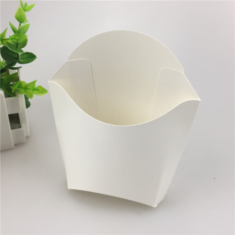 Wholesale Disposable White French Fry Box Fried Chicken Burger Packaging Paper Box Oil-proof Takeaway Box Snack Folding Box