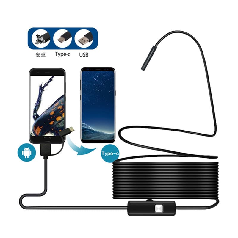 8MM 3in1 TYPE-C USB Android mobile phone endoscope 2 meters 5 meters 2 million mobile phone endoscope instrument
