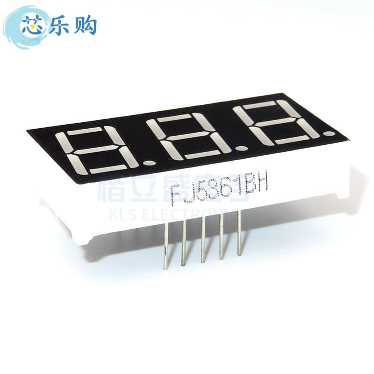 LED digital tube 0.56-inch 3-digit red high-brightness, 0.56 three-digit common anode red digital tube, 5361BH.