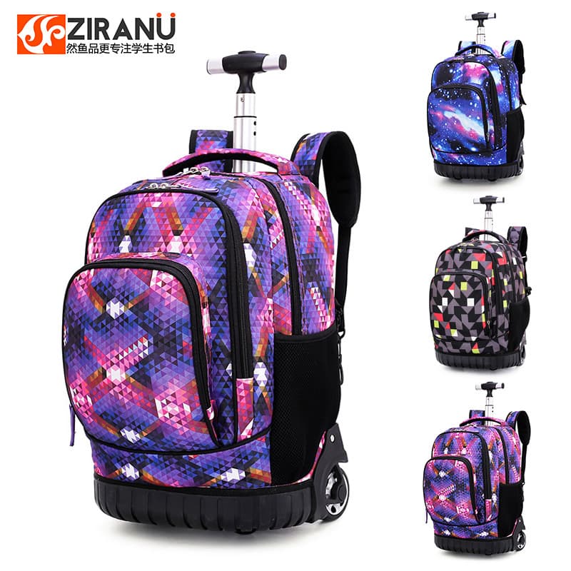 Junior high school student trolley schoolbag boy travel backpack primary school student backpack female grade 5-9 burden reduction spine protection