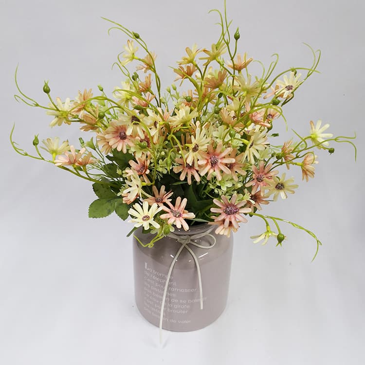 Small daisy home decoration simulation flower autumn peacock fence flower arrangement table display potted flower North American European silk flower bouquet