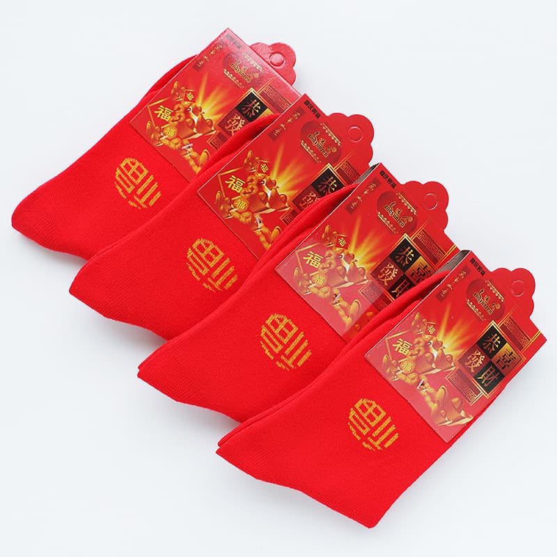 Fortune Red Socks Mid-Calf Socks for Men and Women Zodiac Year Red Socks Couple Socks Wedding Socks Red Socks Wholesale
