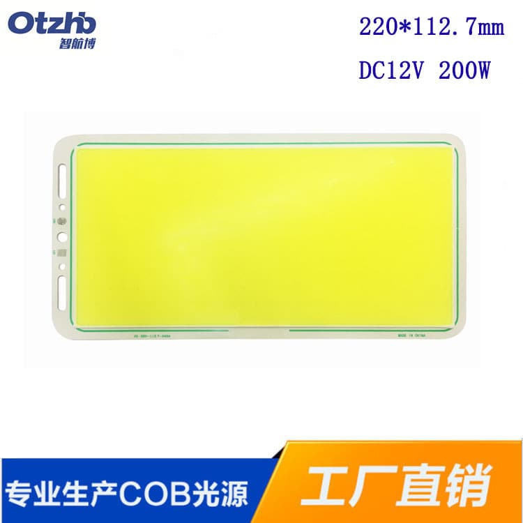 220*120mm LED COB Light Source Long Strip COB Light Board 100W White/Warm Light DIY Car Light 12V Light Board