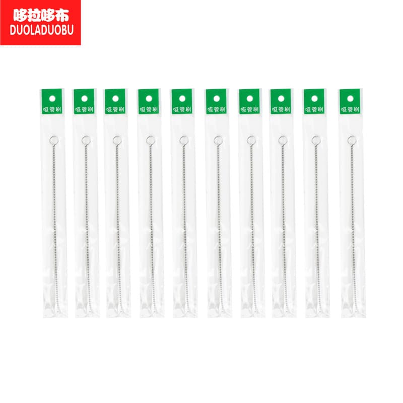 DoraDobu Stainless Steel Straw Brush, Nylon Brush Filaments, Pacifier Brush, Cup Brush, Individual OPP Bag, Export 6174