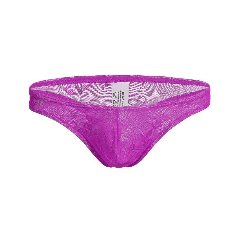 Men's Sexy Lace Thong Low-Rise Fashion Breathable Stretch Underwear C505