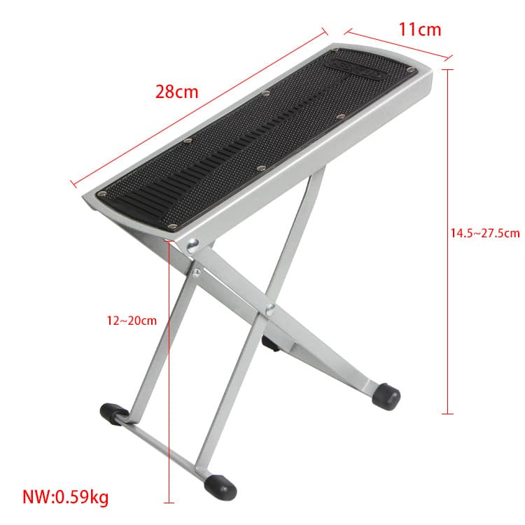 Foldable Guitar Foot Pedal with 6-Level Height Adjustment, Non-Slip Footrest for Classical and Folk Guitar Performance