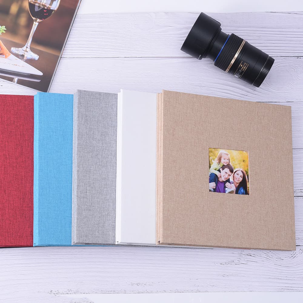 Cross-border linen-covered window self-adhesive laminated photo album family album DIY paste-style handmade stamp album in stock