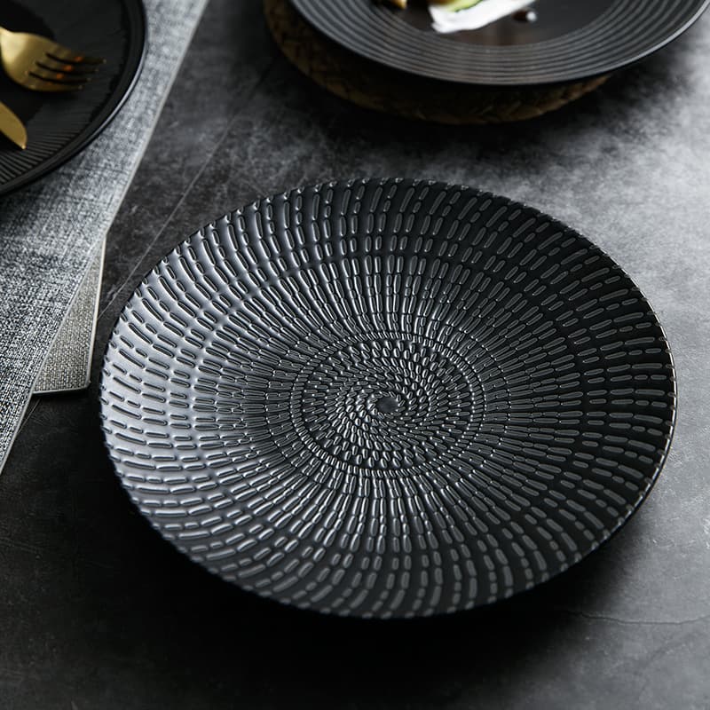 Nordic Ceramic Creative Steak Plate Ins Western Dining Plate Meteor Shower Flat Pastry Dish Restaurant Creative New Bone China