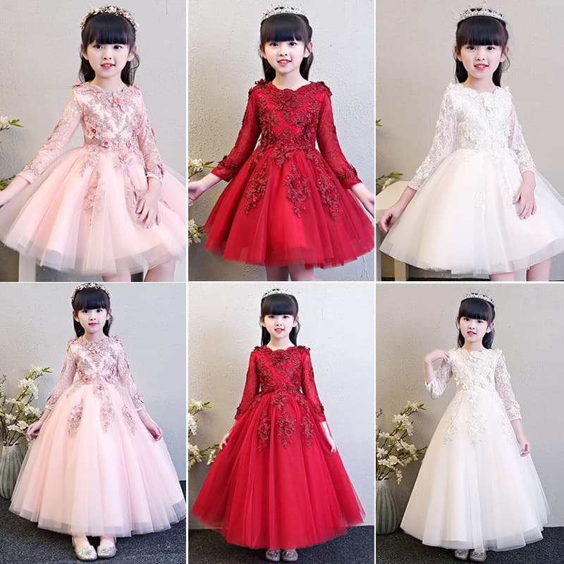 Children's Tutu Dress Girls Princess Dress Piano Performance Outfit Little Hostess Tutu Flower Girl Birthday Evening Gown