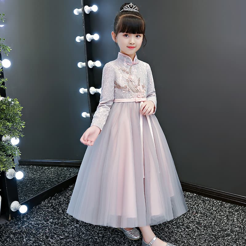 Girls' Princess Dress, Children's Autumn Princess Gown, Little Girl Cheongsam, Baby Winter Tulle Princess Style