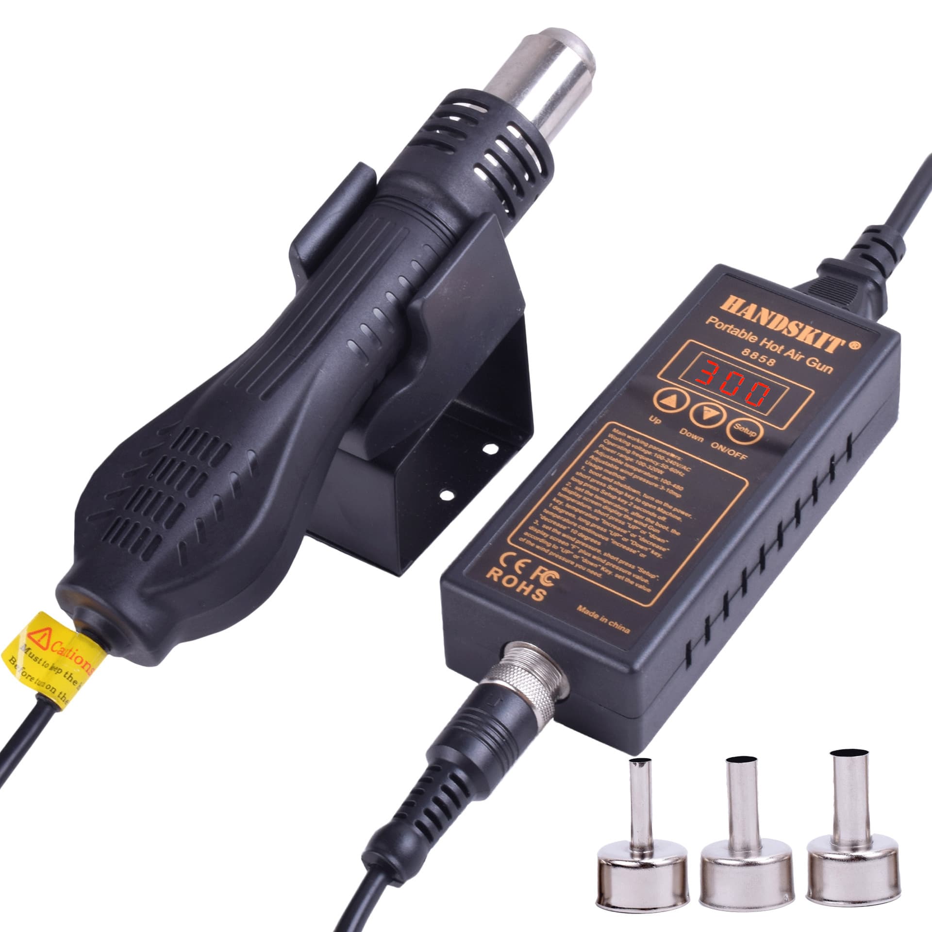 Portable hot air gun 8858 constant temperature adjustable digital display desoldering station tool pulling soldering gun blowing wholesale solder two-in-one