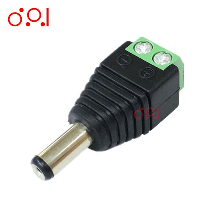 Surveillance Engineering Power DC Male Connector Solder-Free Screw-On 12V Surveillance Camera Green Terminal DC Plug