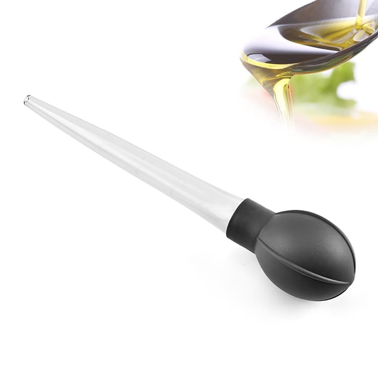 Convenient and quick silicone graduated straw with rubber tip, kitchen baking dropper measuring spoon, measuring cup, oil absorber tool