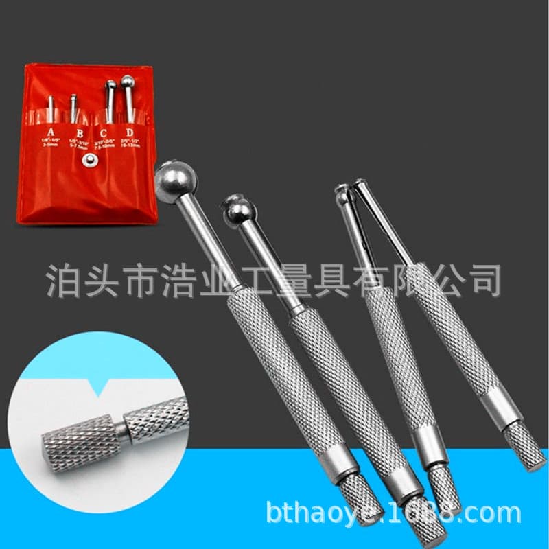 Adjustable Small Hole Measuring Gauge 3-14mm, Telescopic Bore Gauge, 4-Piece Set Ball Head Telescopic Gauge